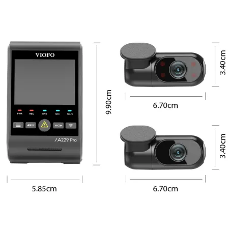 Kamera samochodowa VIOFO A229 Pro 2CH 4K + 2K HDR GPS WiFi Bluetooth